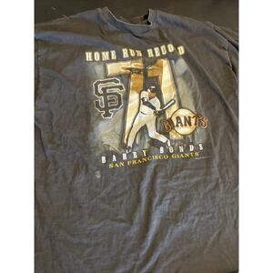 Vintage 2001 Barry Bonds San Francisco Giants Home Run Records T Shirt Size XXL